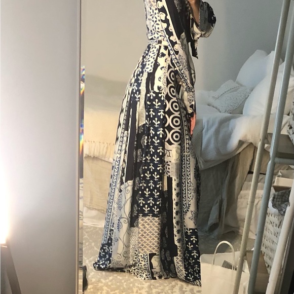 Oscar de la Renta Silk Patchwork Dress - Picture 4 of 10